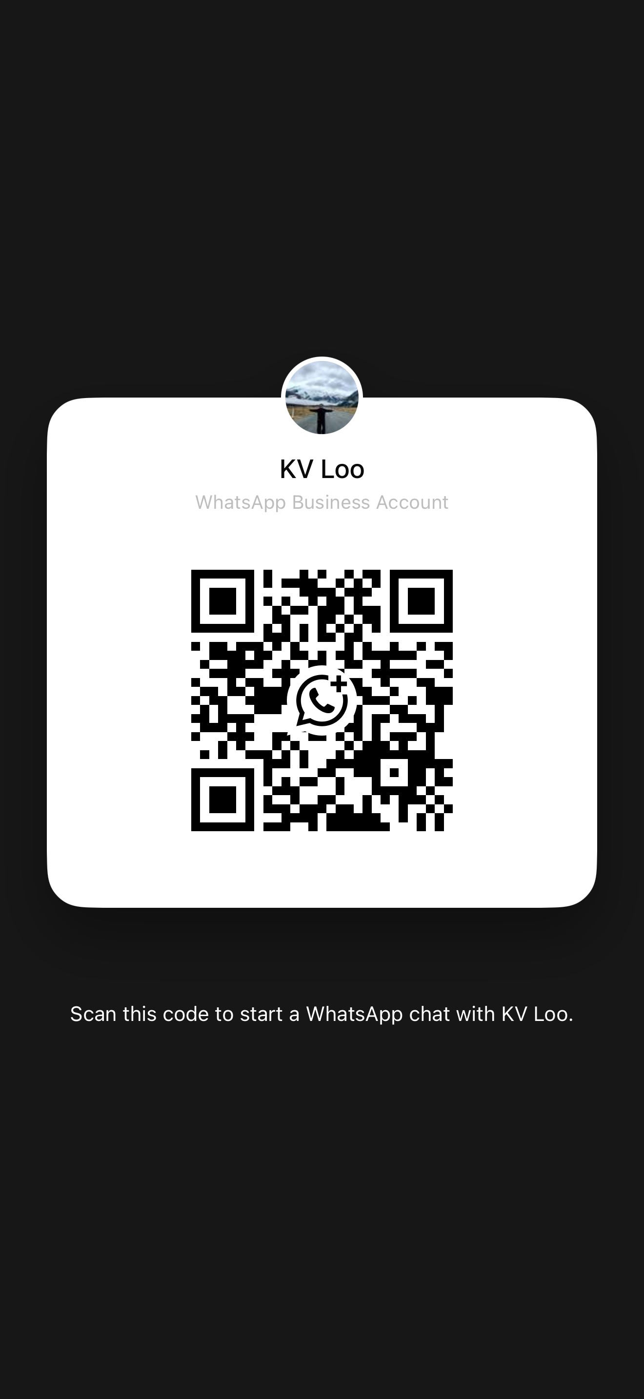 KV Loo WhatsApp QR code